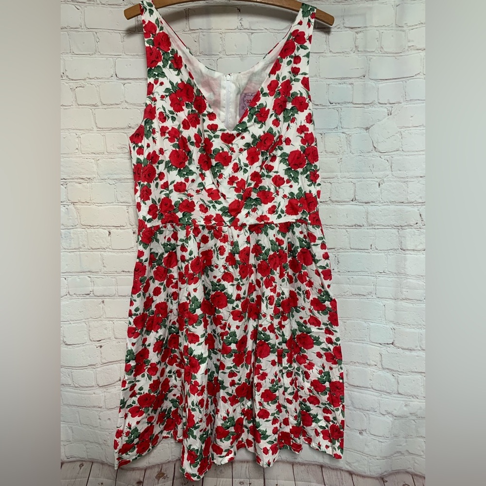 Wax Poetic Rose 🌹 Pinup Swing Dress Size L​